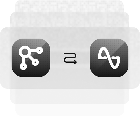 Icon of Wire with arrow pointing to an icon of a Signal.