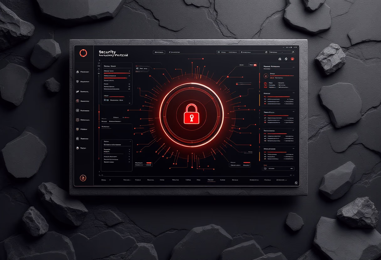 [interface] image of software security protocols (for an ai fintech company)