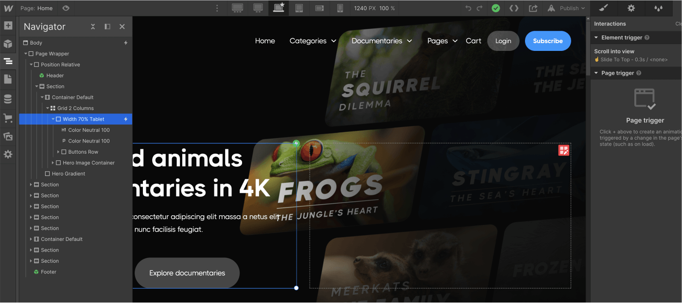 Animations - Streaming X Webflow Template