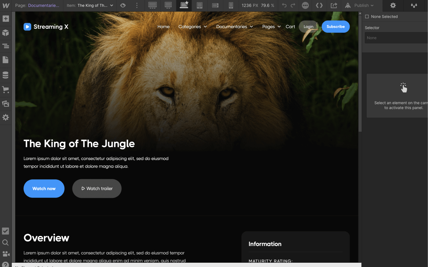 CMS Collection - Streaming X Webflow Template