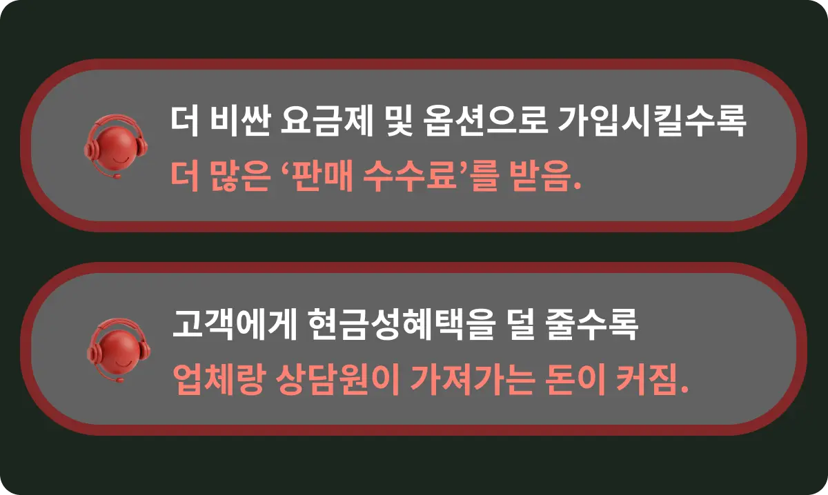 인터넷 가입 상담원이 구조적으로 고객 편을 들기 어려운 이유 2가지