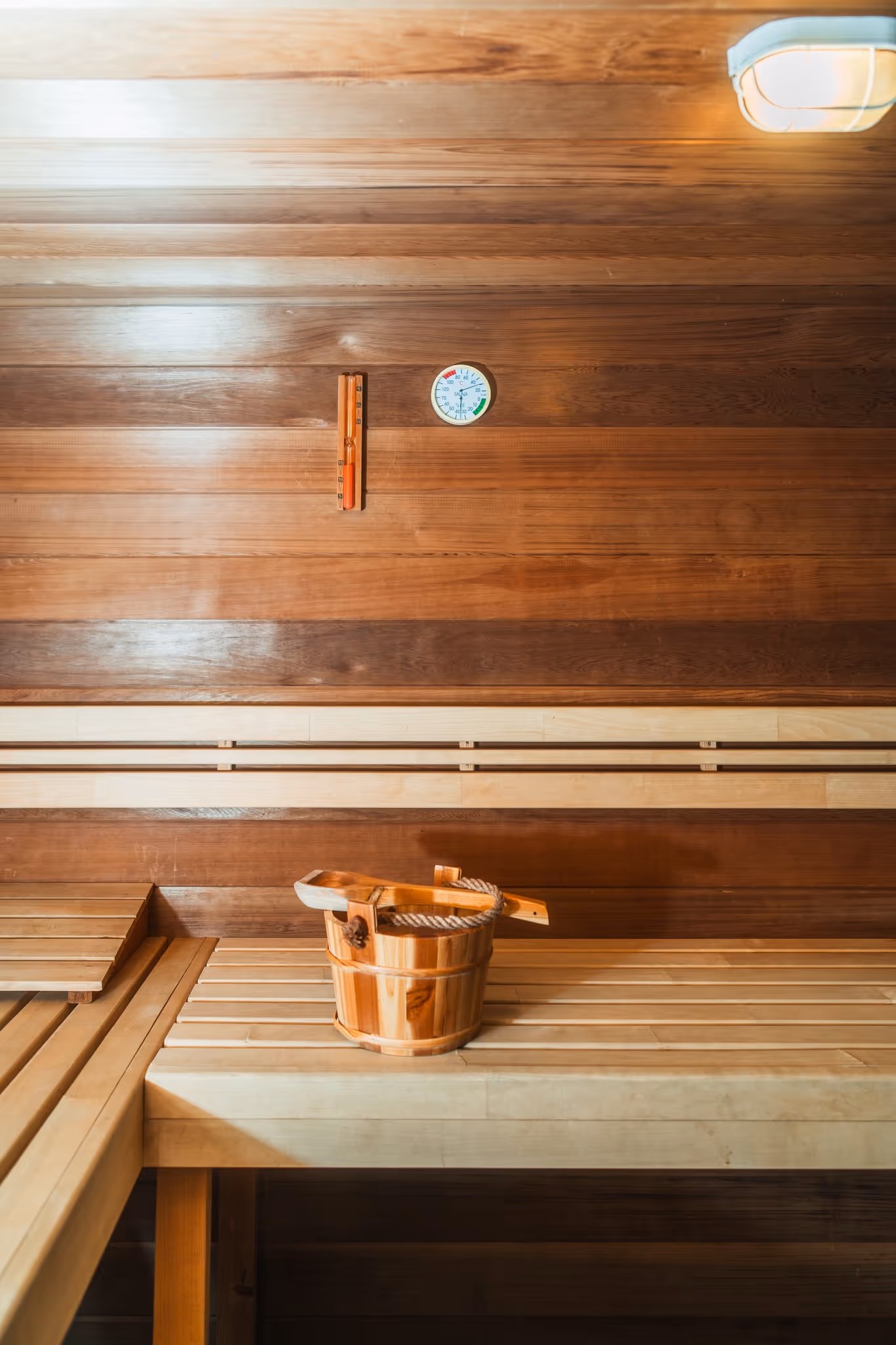 espace sauna en bois