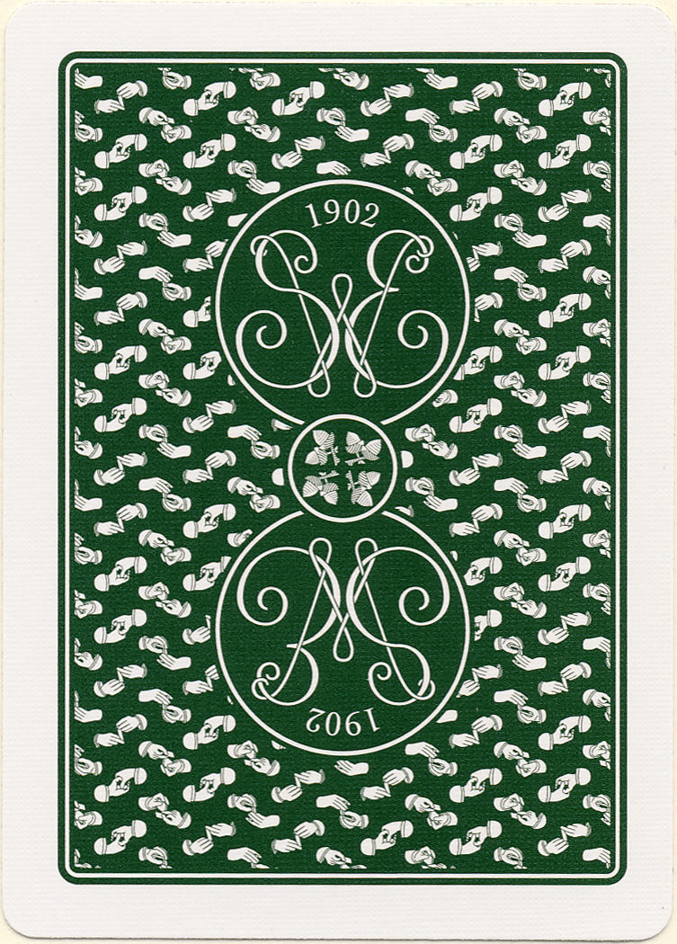 Green and cream ornamental registered card back