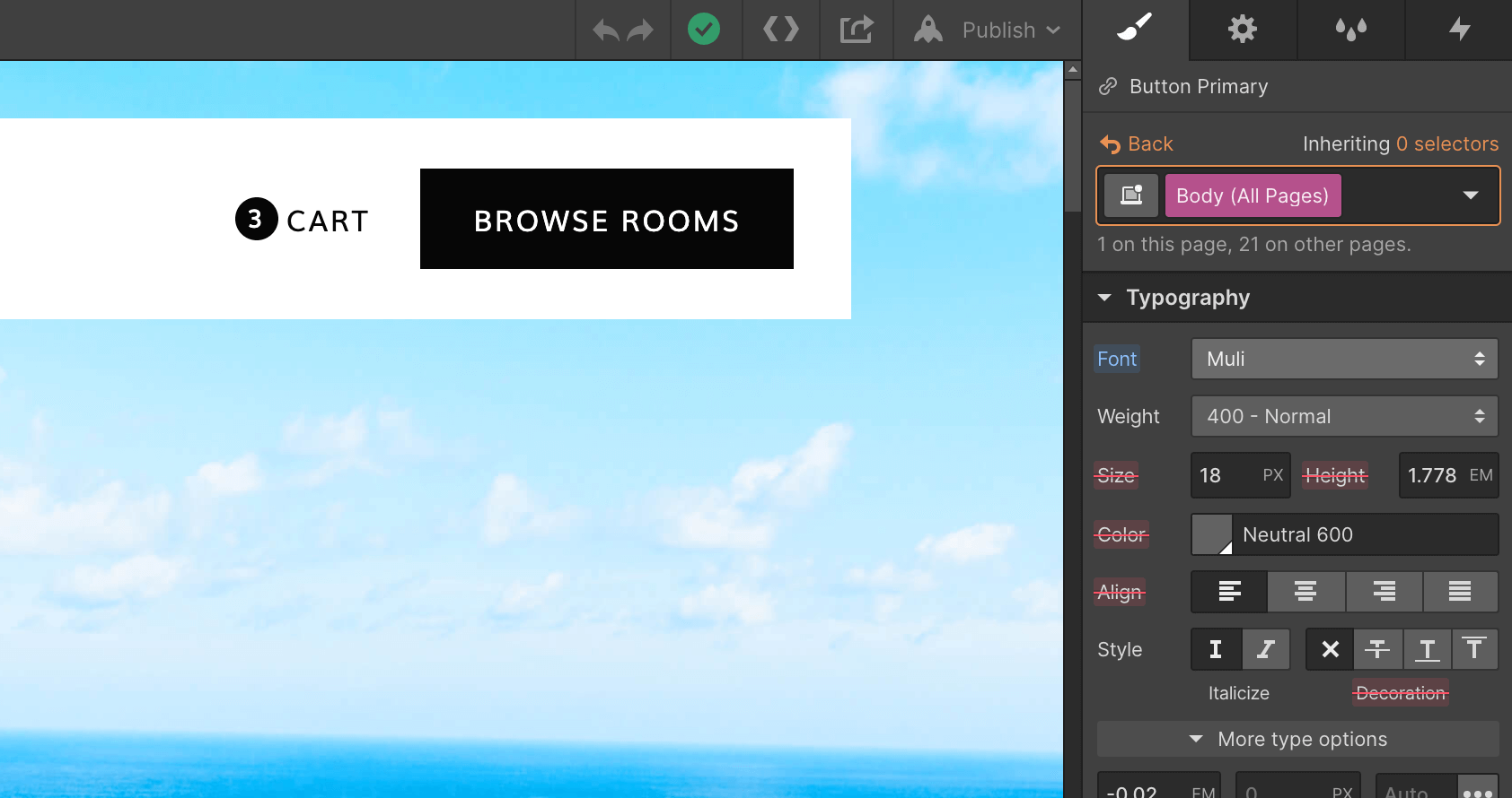 Typography - Hotel Webflow Template