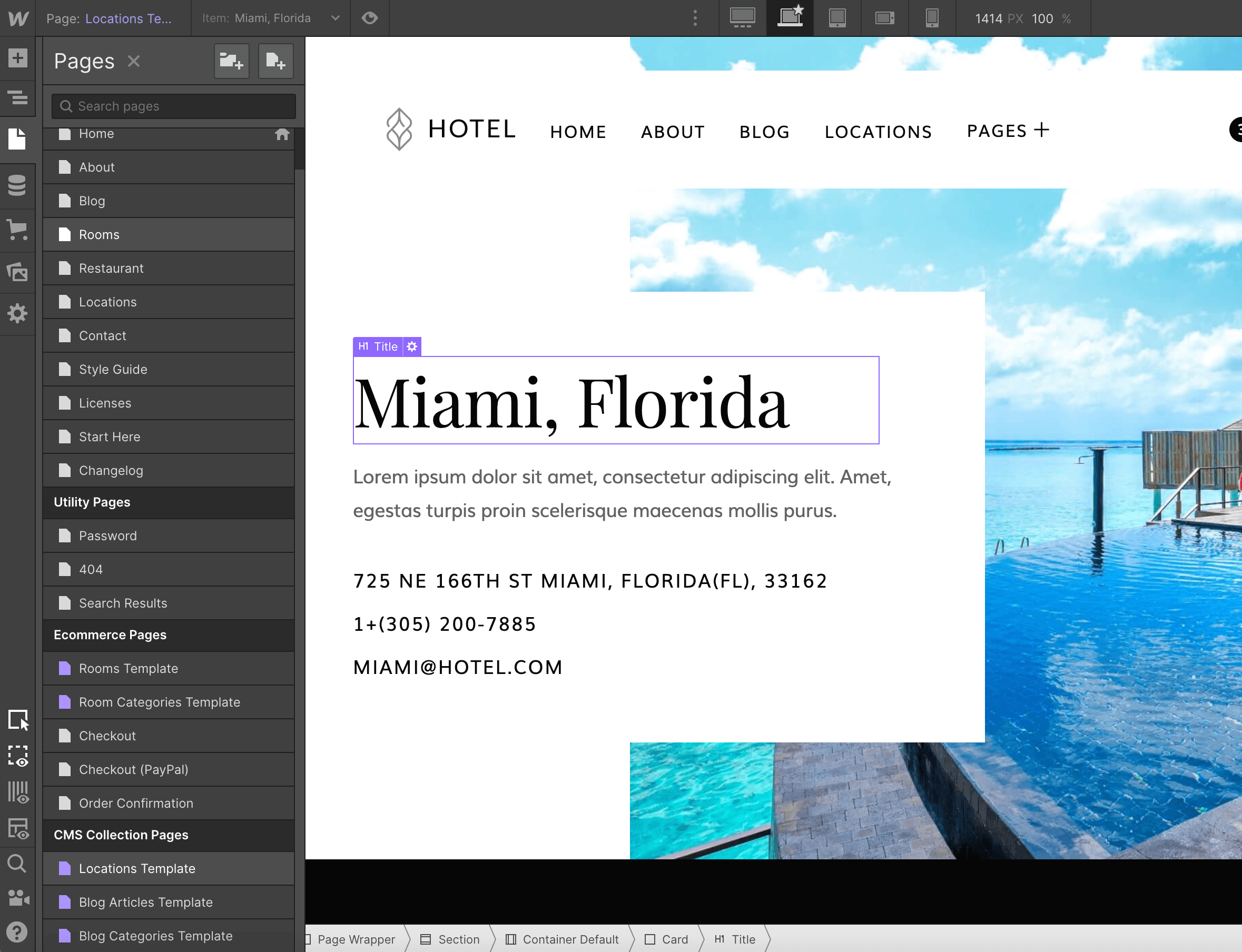 CMS Page - Hotel Webflow Template