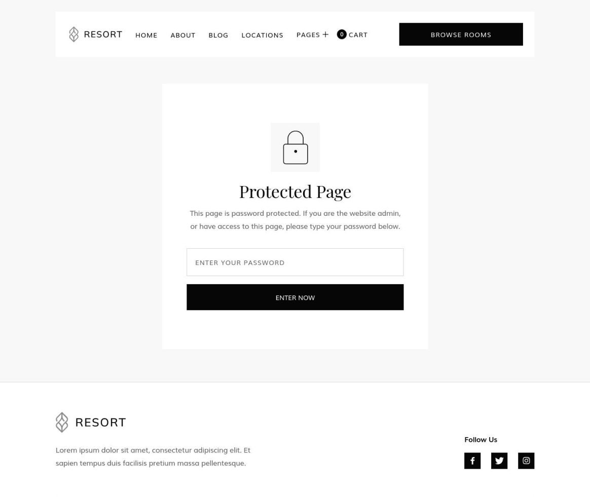 Resort - Password Protected page - Resort and Hotel Webflow Template