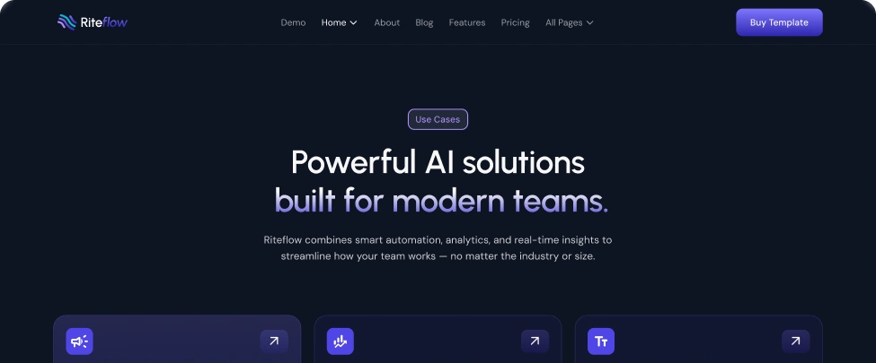 Riteflow Webflow Template Use Cases