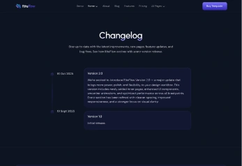 Webflow Template Changelog Page