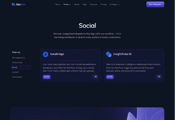 Webflow Template Integration Category Page