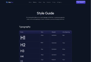 Webflow Template Style Guide Page