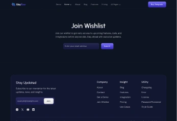 Webflow Template Join Wishlist Page