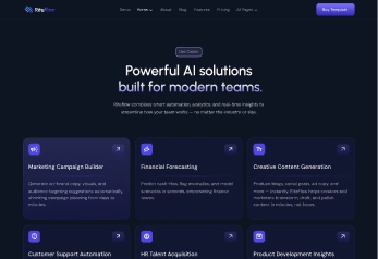 Webflow Template Use Cases Page