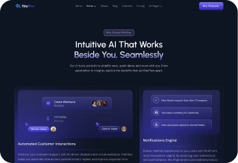 Riteflow Webflow Template Features Page