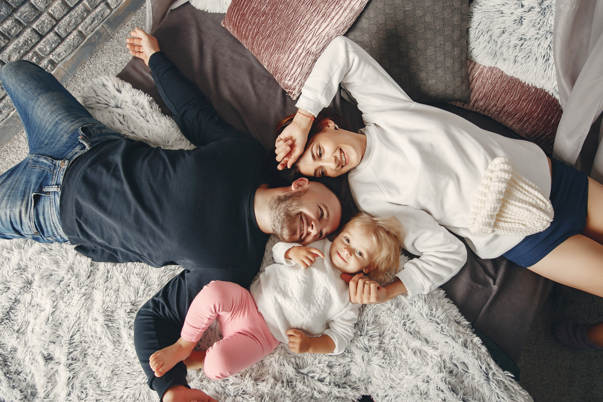 Family spending time together in a comfortable home