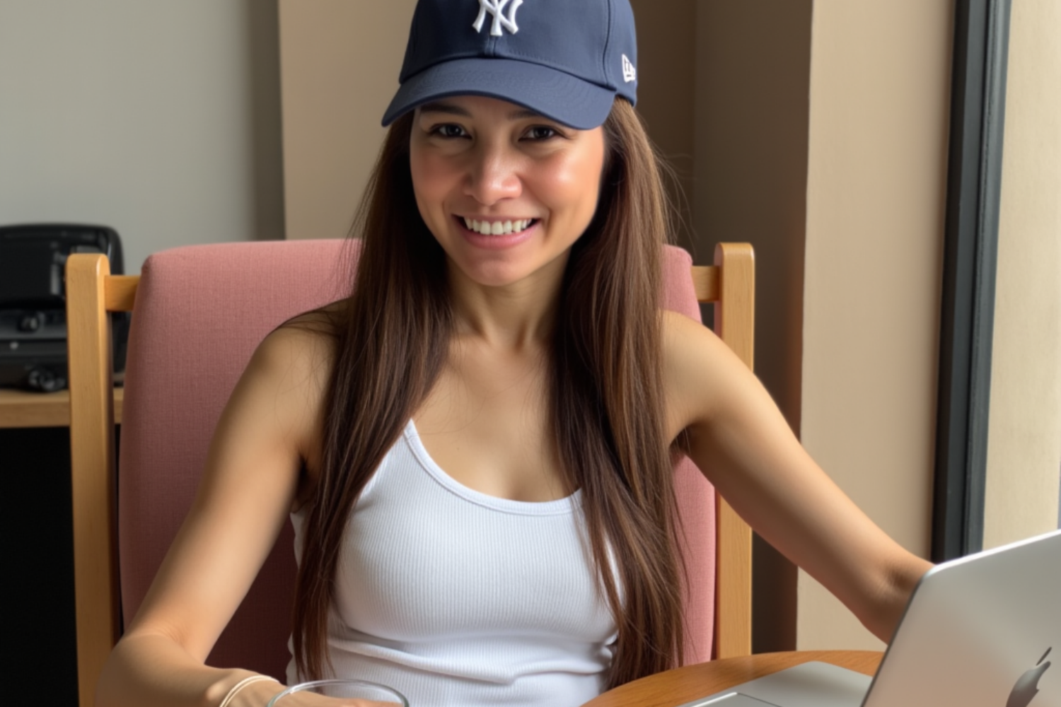 AI-generated twin of a remote worker using a laptop.