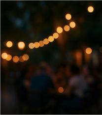 Evening view of the restaurant