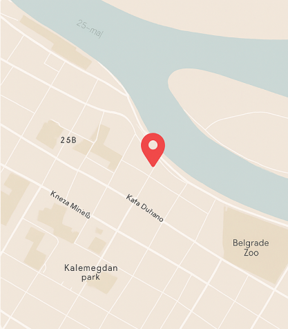 Map of Belgrade - Dorcol - showing the restaurant location