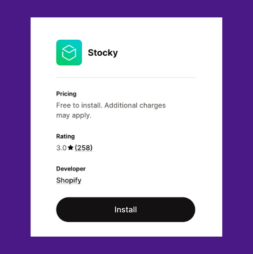 stocky app shopify app