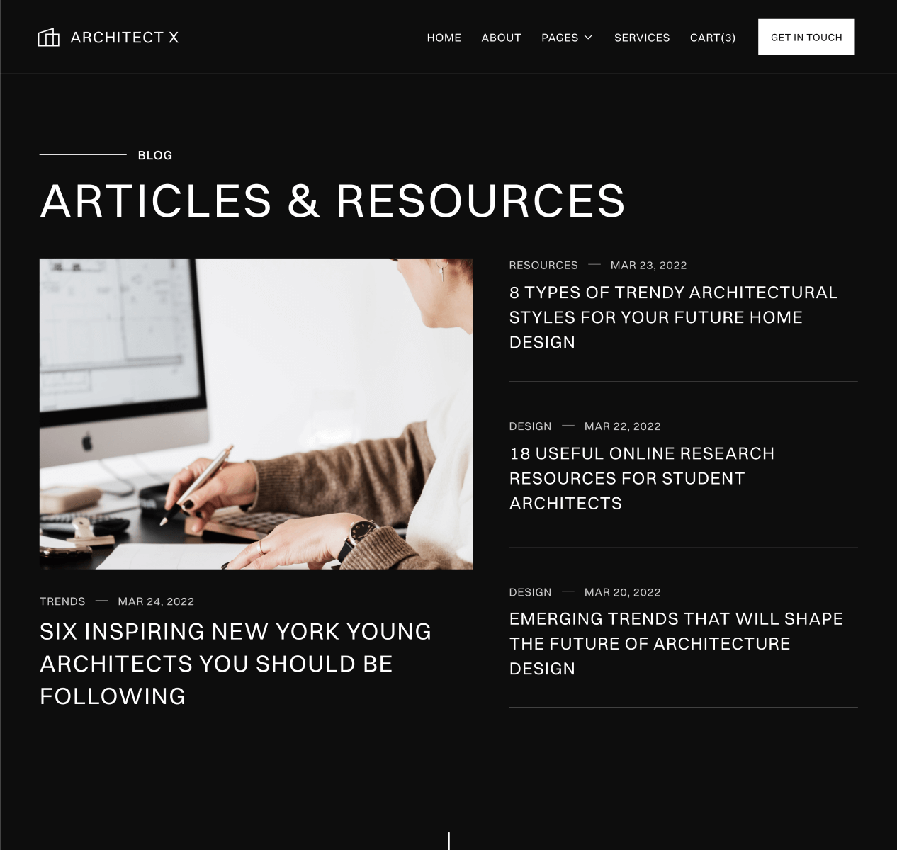 Blog V1 - Architect X Webflow Template