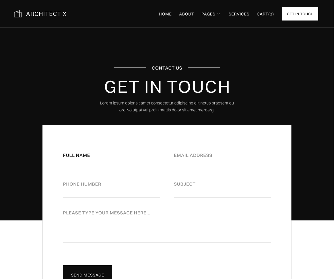 Contact V2 - Architect X Webflow Template