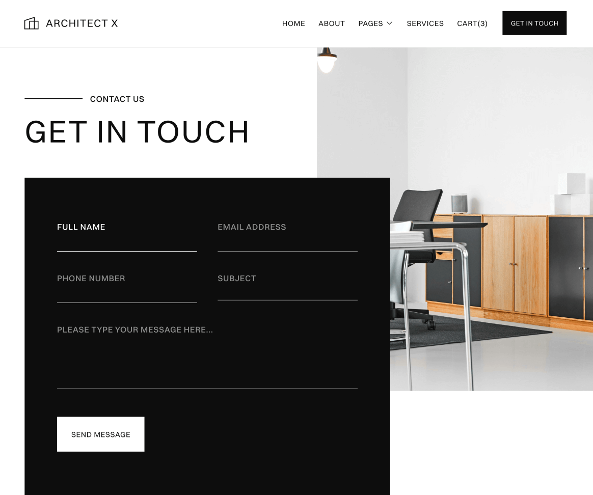 Contact V3 - Architect X Webflow Template