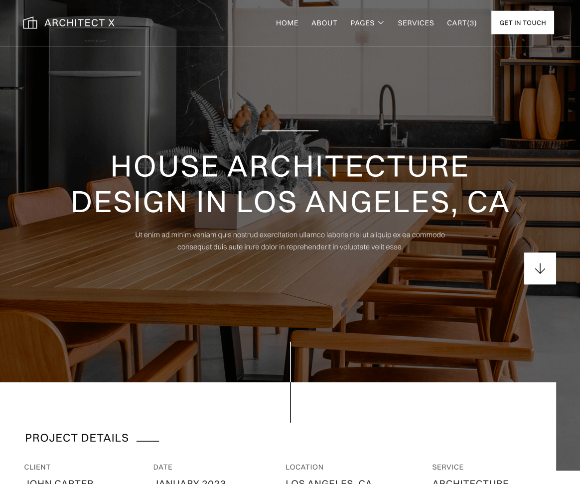 Portfolio Single - Architect X Webflow Template
