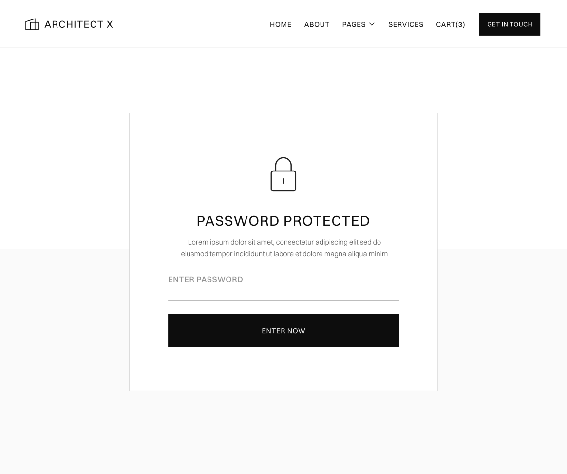 Password Protected - Architect X Webflow Template