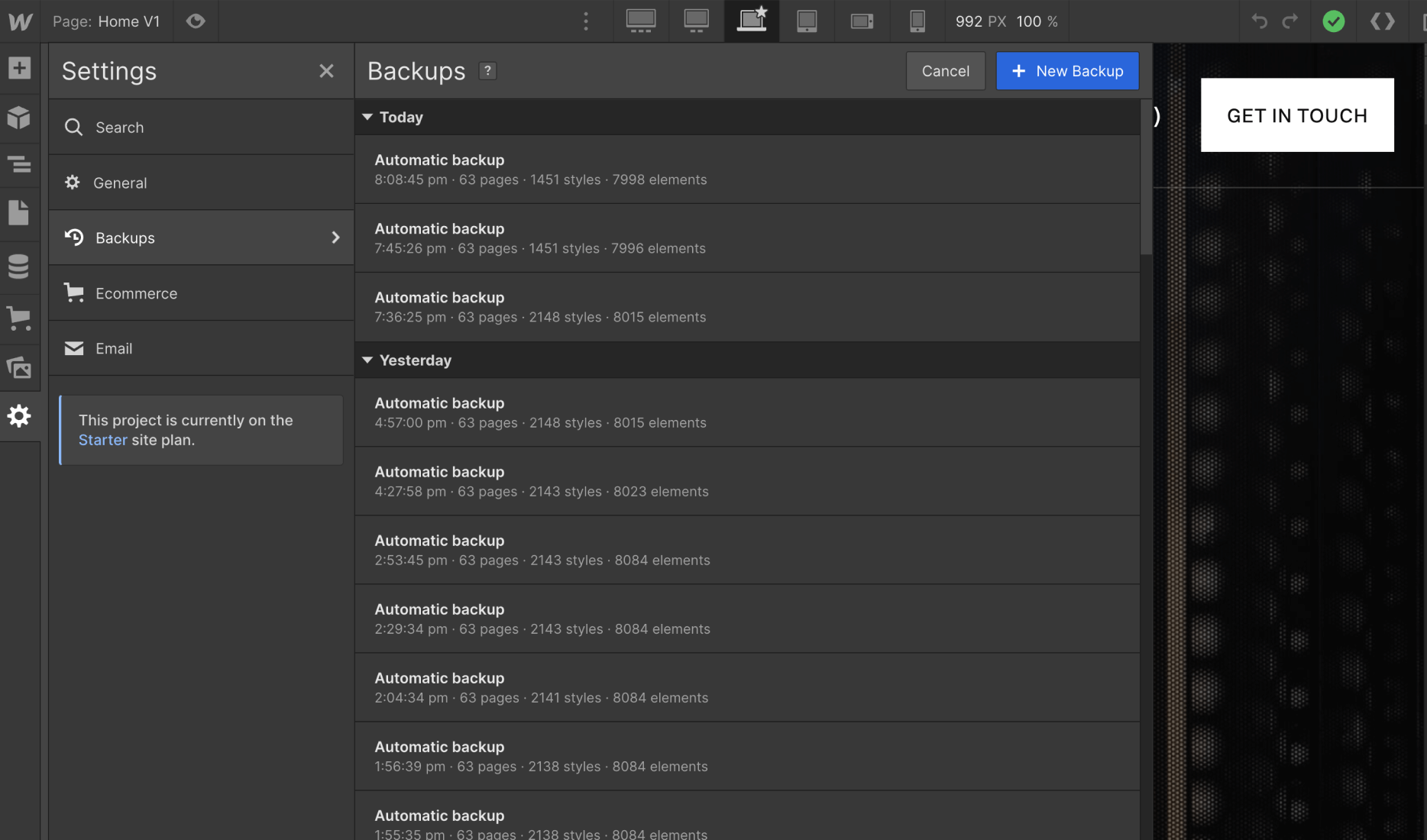 Backups - Architect X Webflow Template