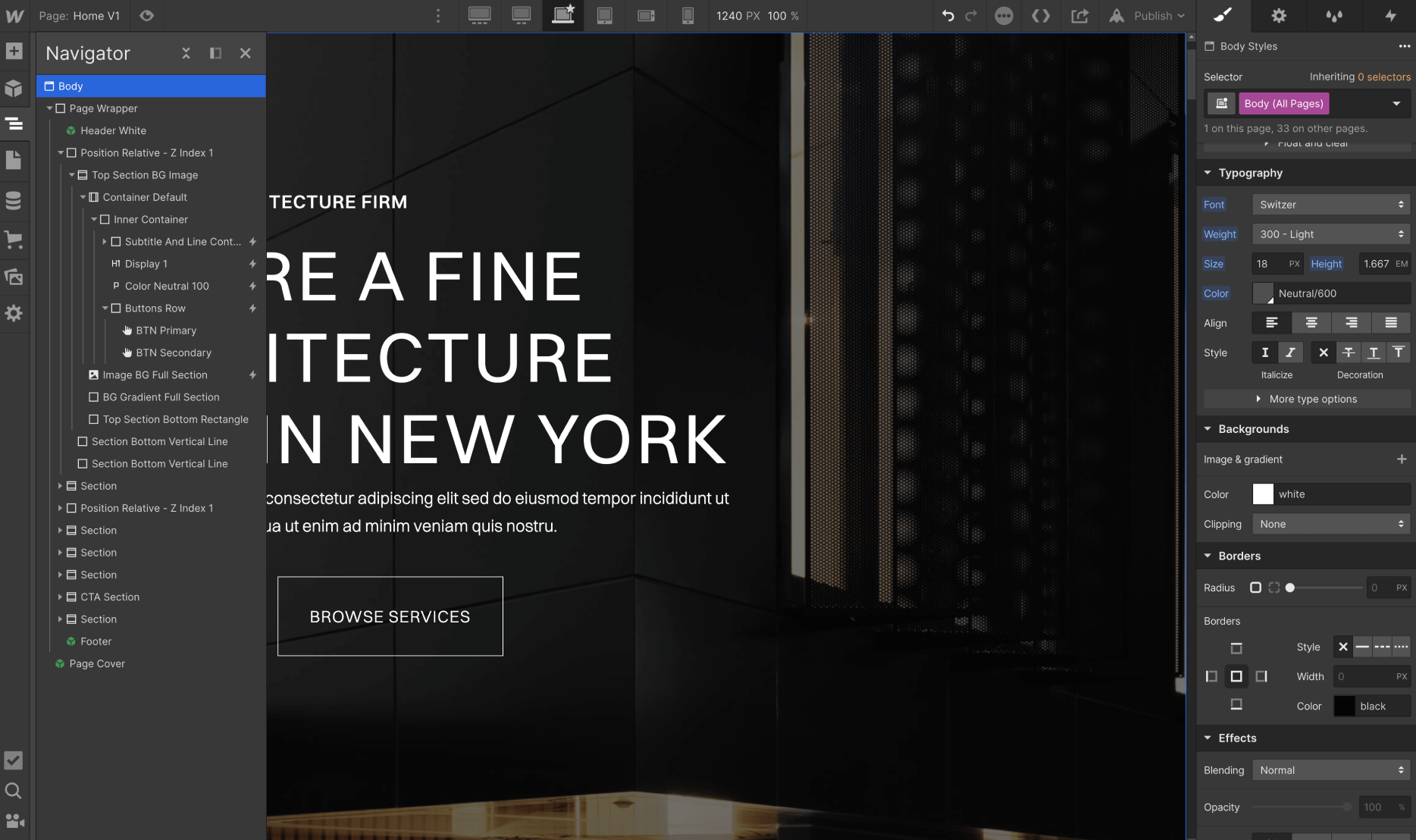 Typography - Architect X Webflow Template