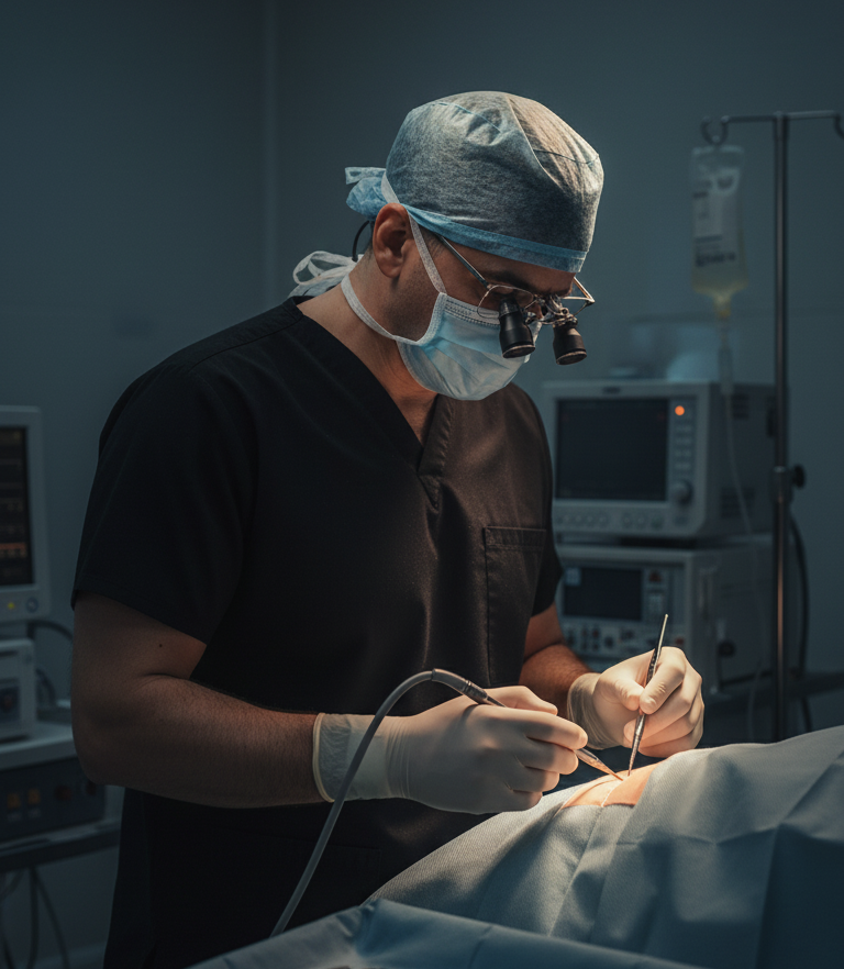 Dr. Loeb in an operating room.