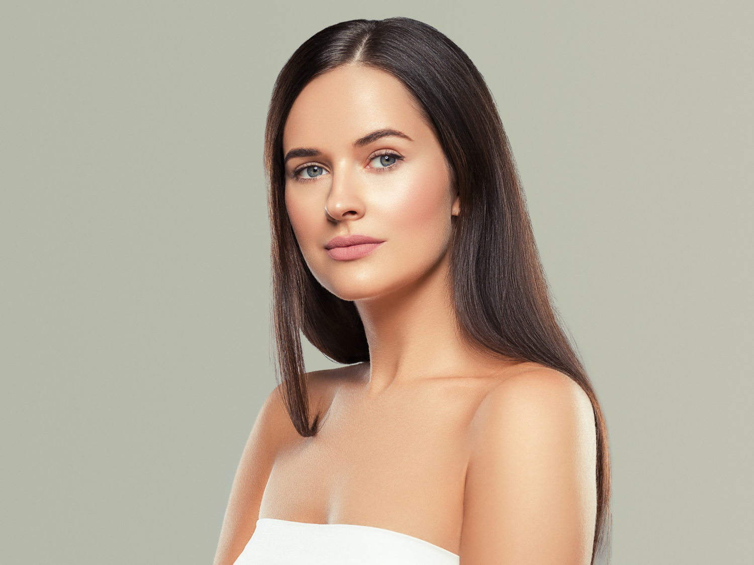 A woman staring at the camera.