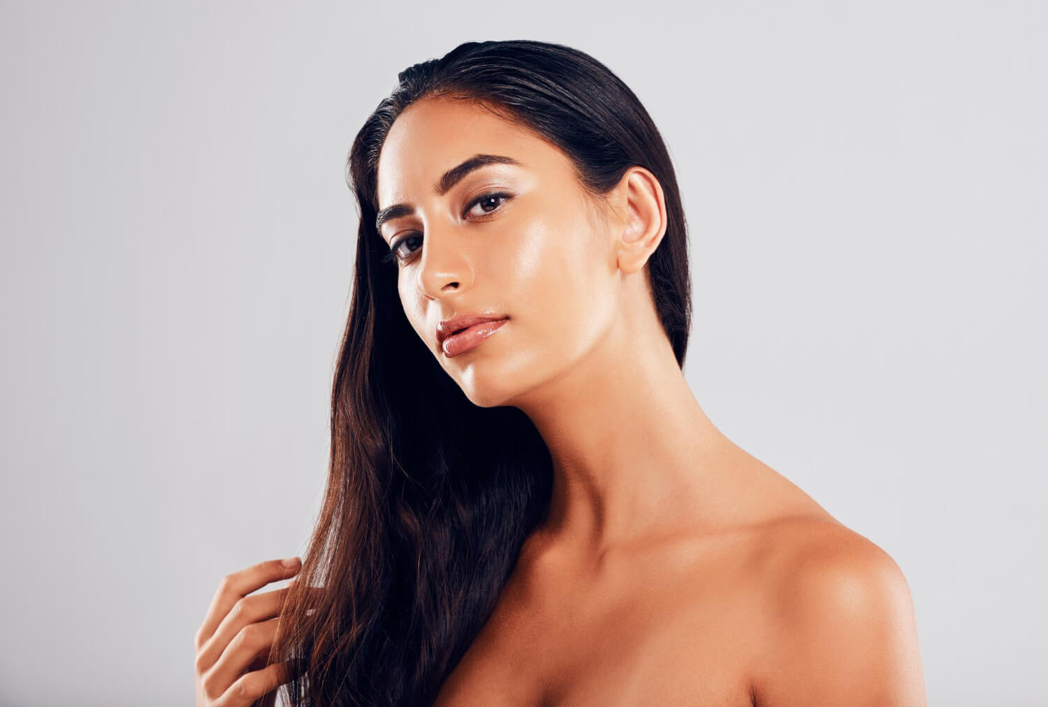 A bust shot of a woman.