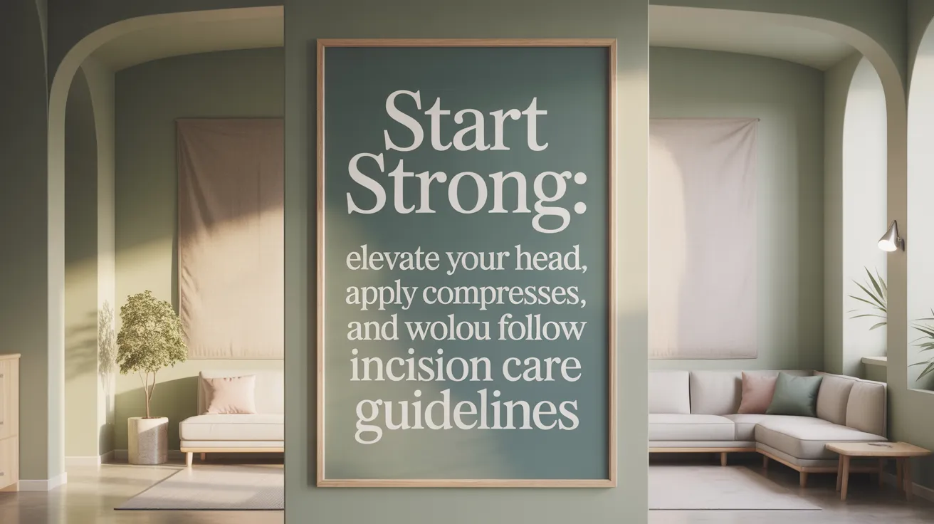Start Strong: Elevate Your Head, Apply Cold Compresses, and Follow Incision Care Guidelines