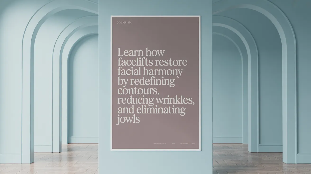Learn how facelifts restore facial harmony by redefining contours, reducing wrinkles, and eliminating jowls