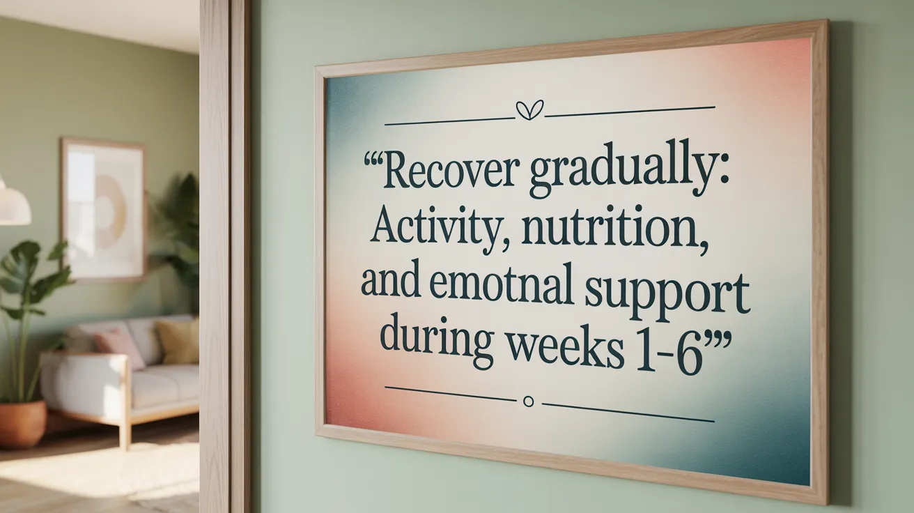 Recover Gradually: Activity, Nutrition, and Emotional Support During Weeks 1-6