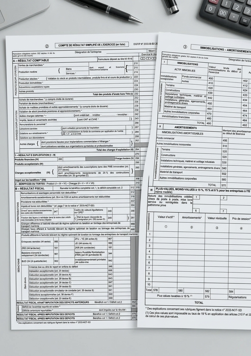 Formulaires 2033-B et 2033-C LMNP : guide complet