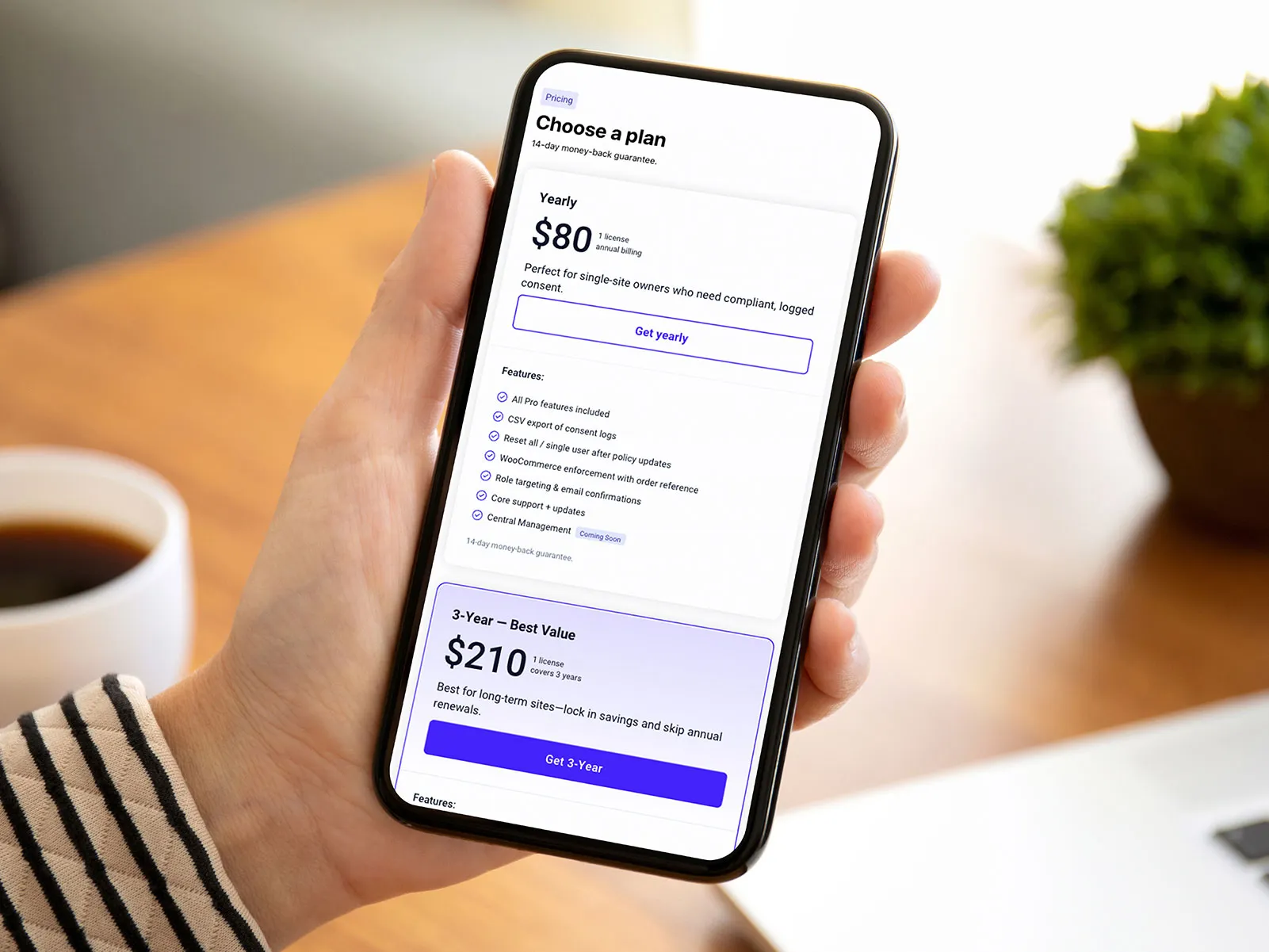 terms and conditions pop up mobile site