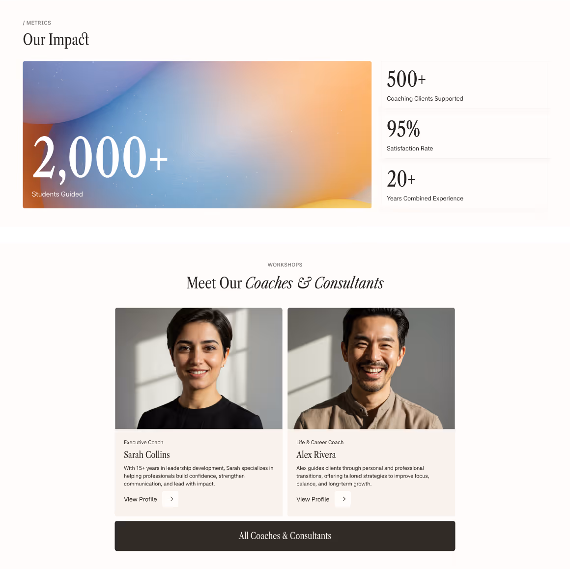 Schools Coaching Webflow template