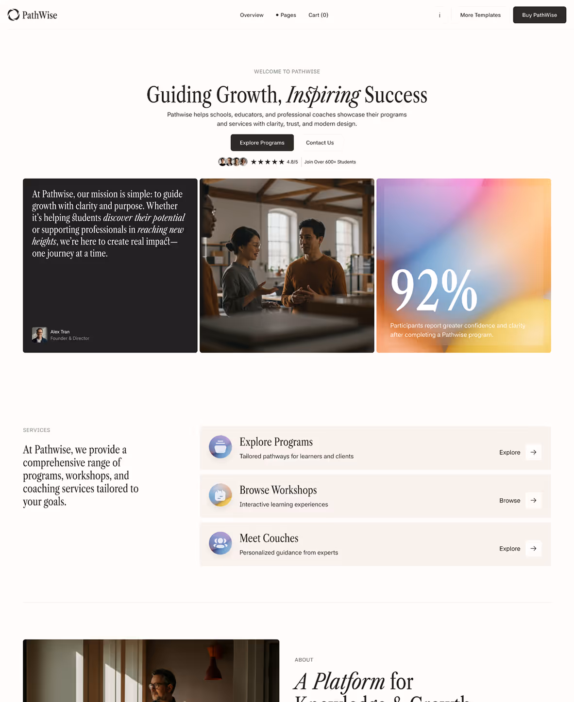 Schools Coaching Webflow template