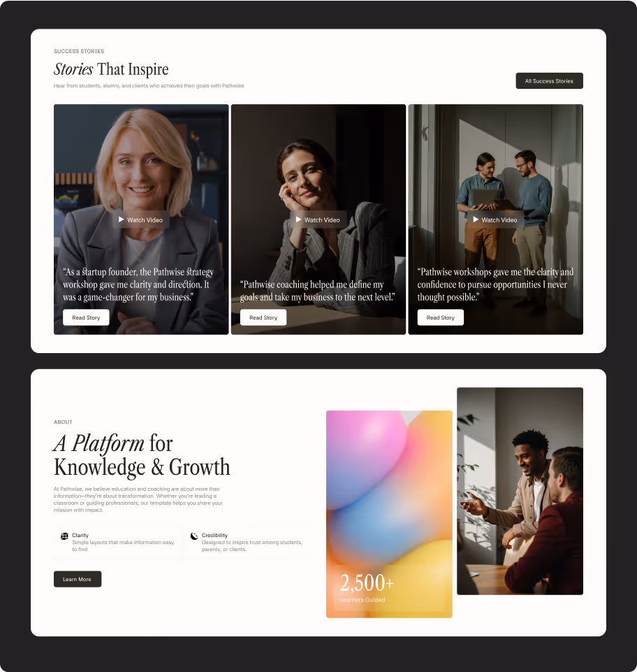 Schools Coaching Webflow template