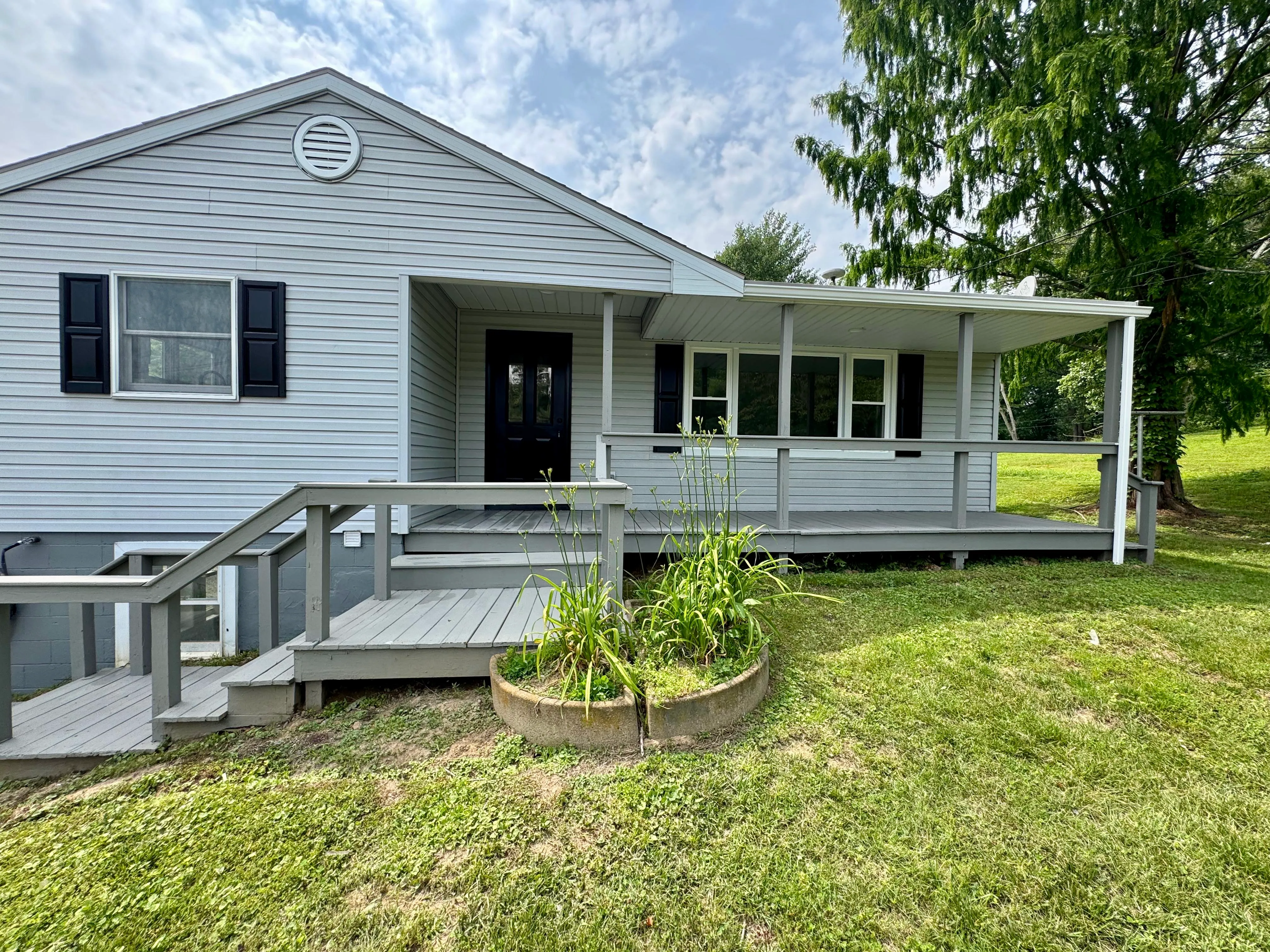 Exterior of home painted