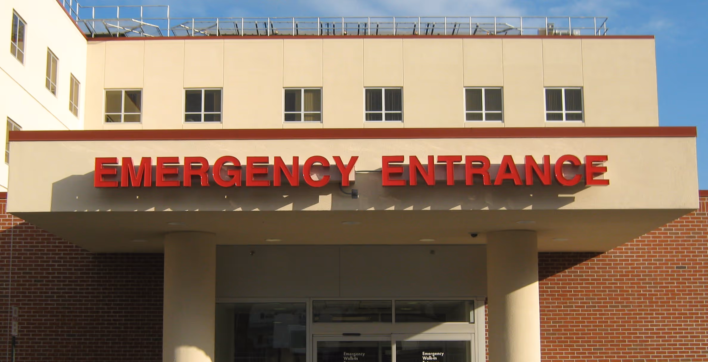Emergency entrance channel letters in red