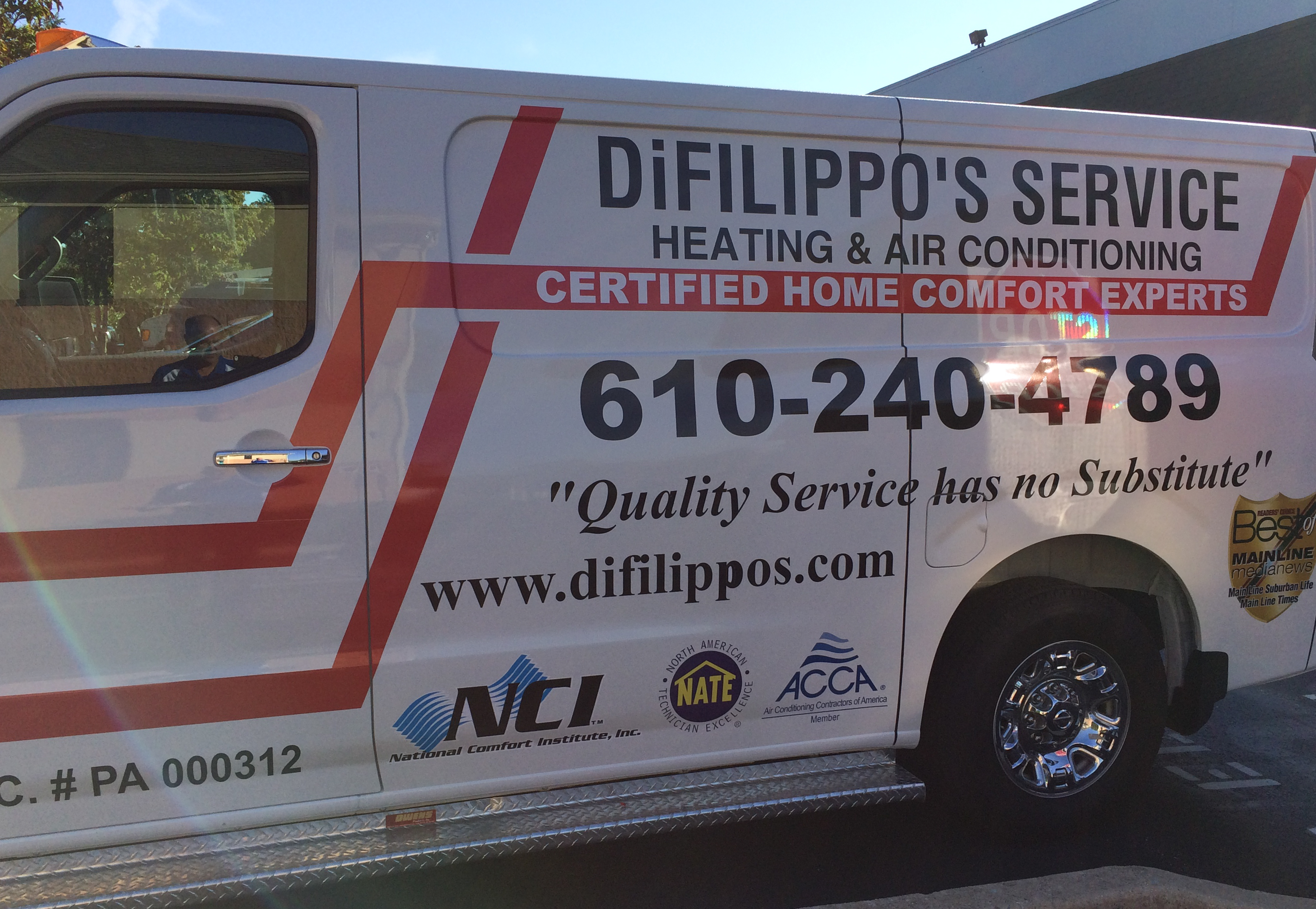Vinyl wrapped HVAC service vehicle