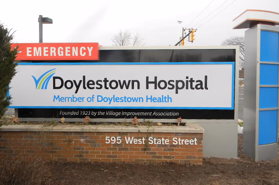Internally-lit hospital monument sign