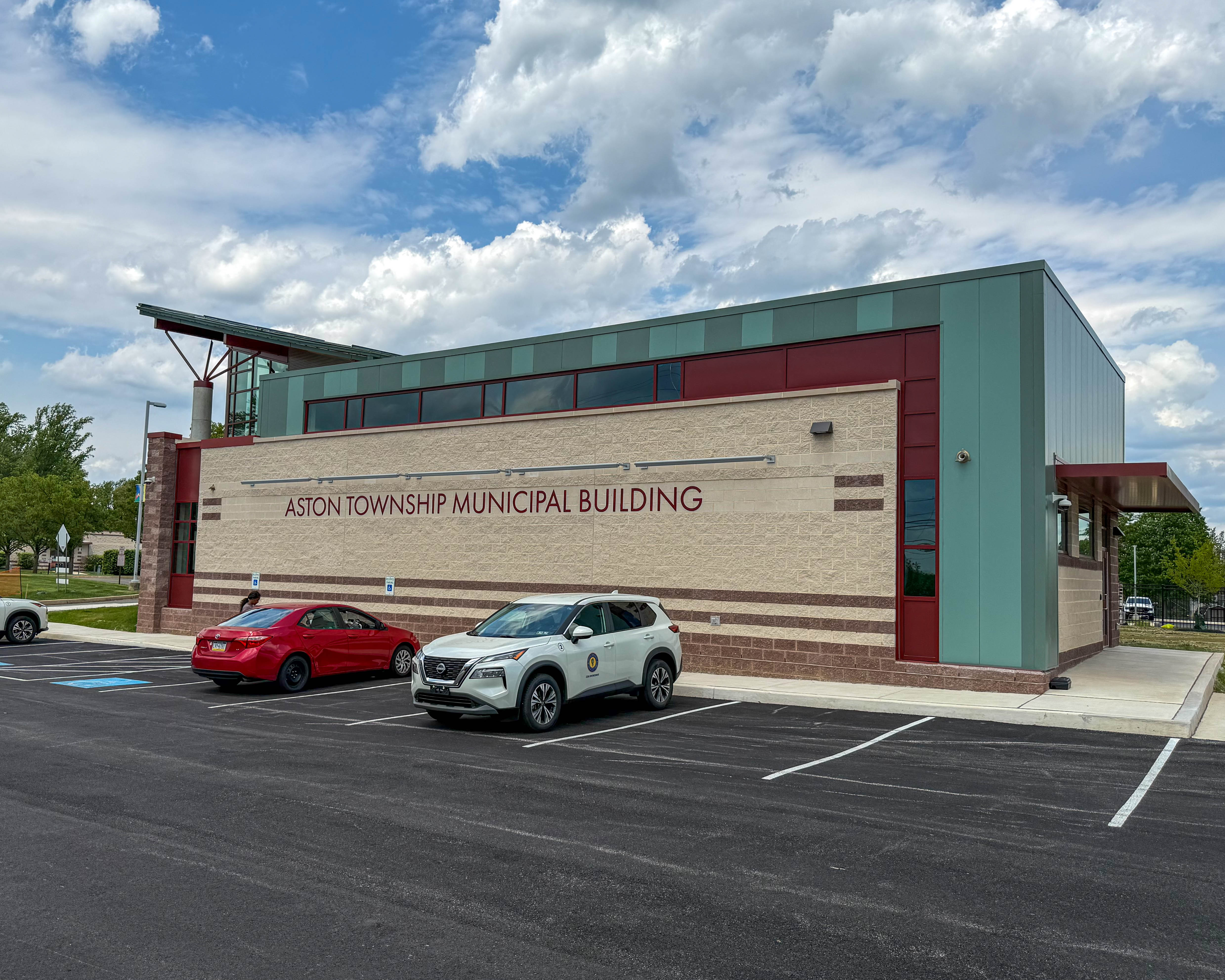 Aston Community Center and Library at 3270 Concord Road in Aston Township, Pennsylvania serving the local community