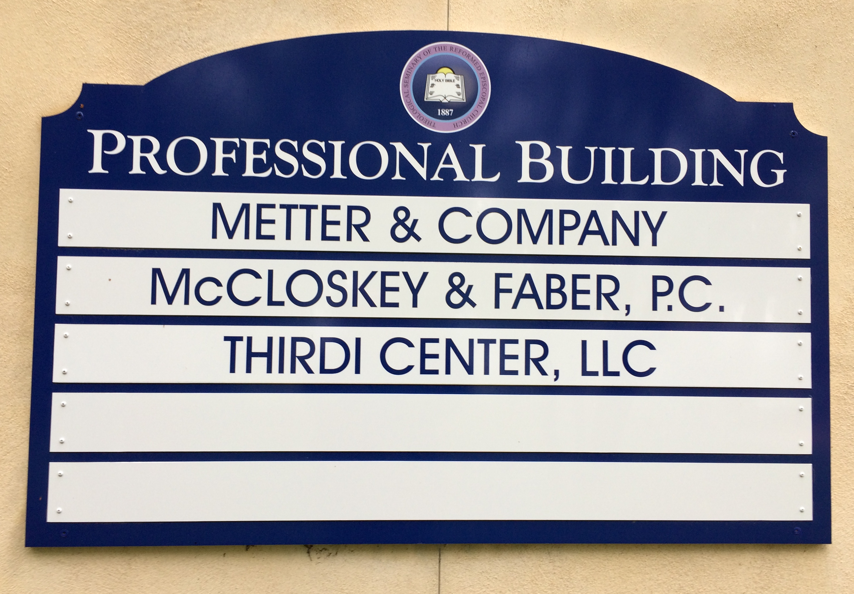 Exterior building directory on MDO