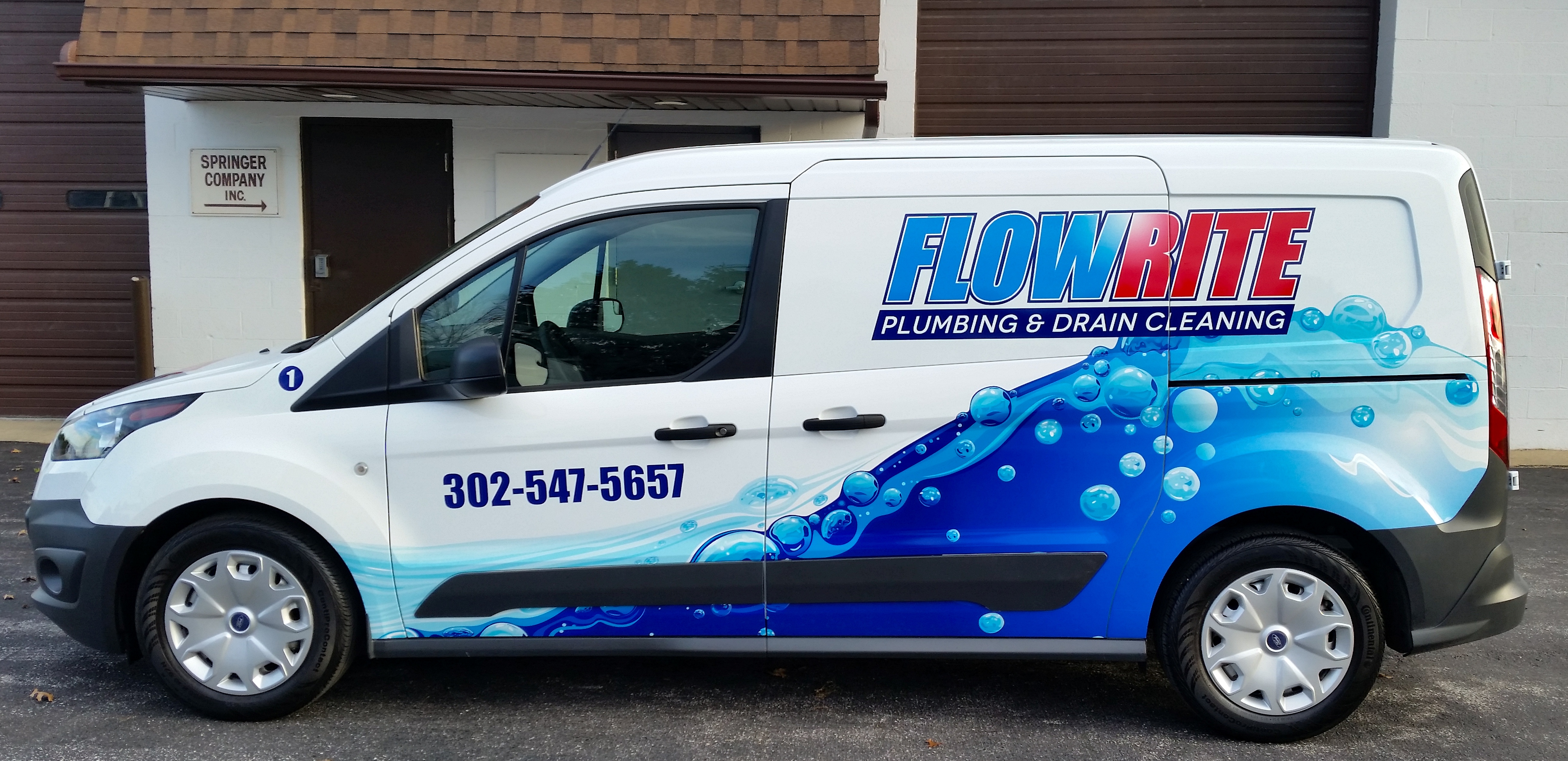 Full vehicle wrap for a plumbing company