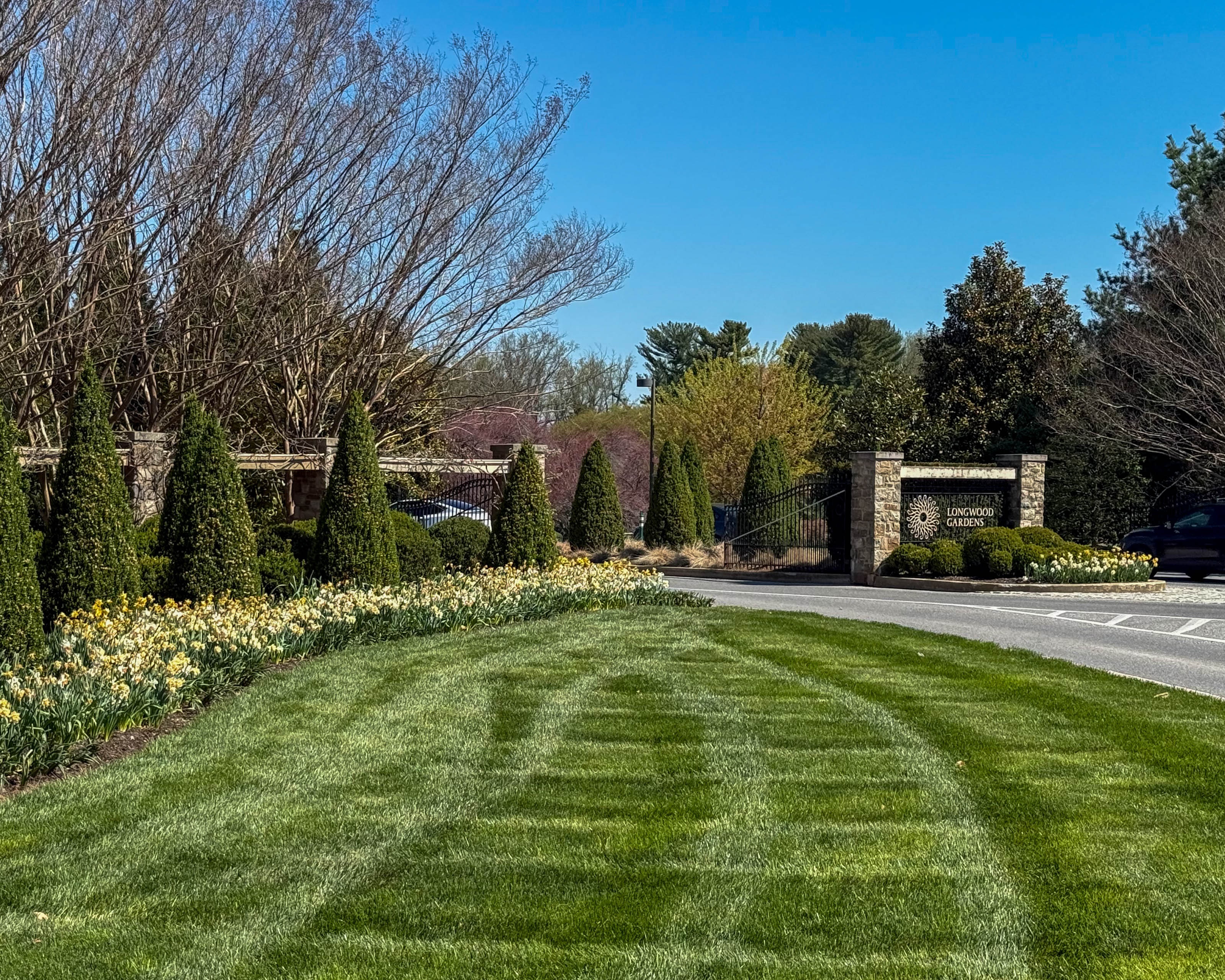 Front gate of Longwood Gardens at 1001 Longwood Road in Kennett Square, Pennsylvania serving the local community