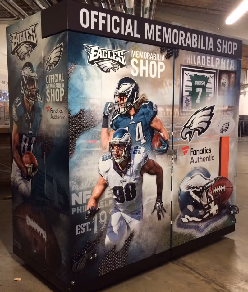 Vinyl graphics flooded on a complete wall