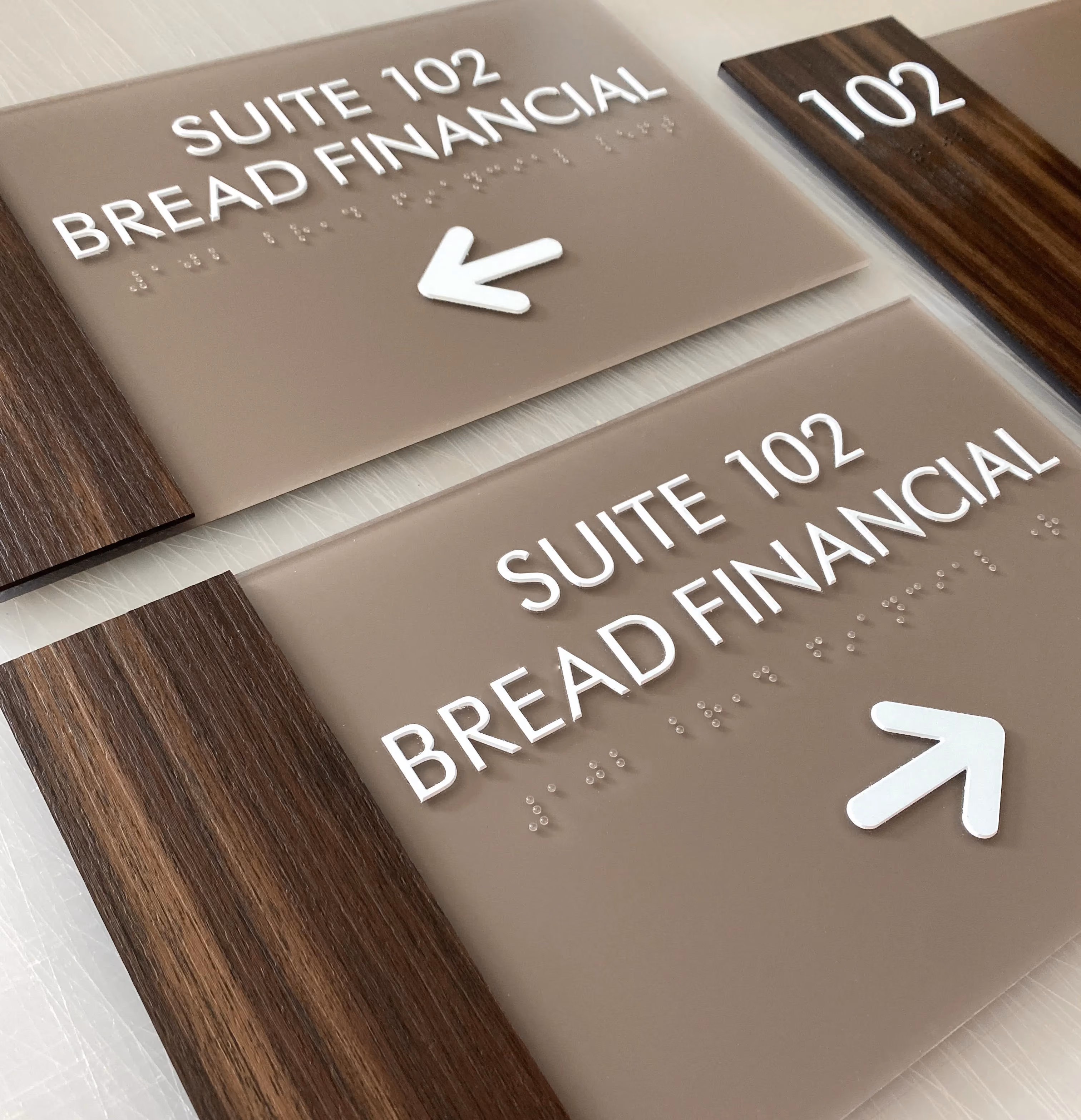 Custom ADA signs with composed of multiple types of material